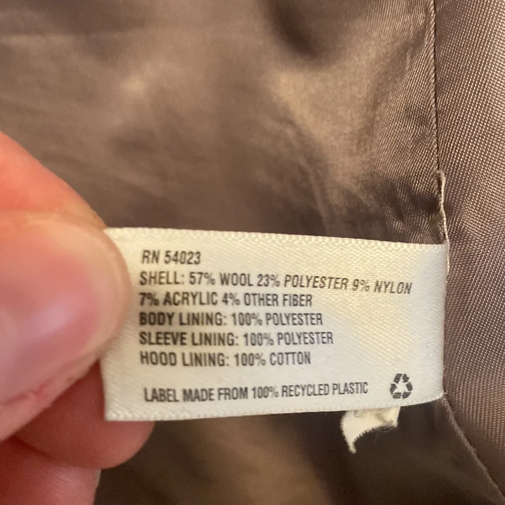 Gap gray hooded wool coat with toggles - Picture 5 of 6